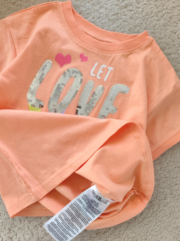 تیشرت تک love دخترانه وارداتی برند Kiki &koko