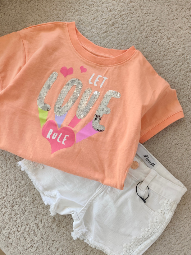 تیشرت تک love دخترانه وارداتی برند Kiki &koko