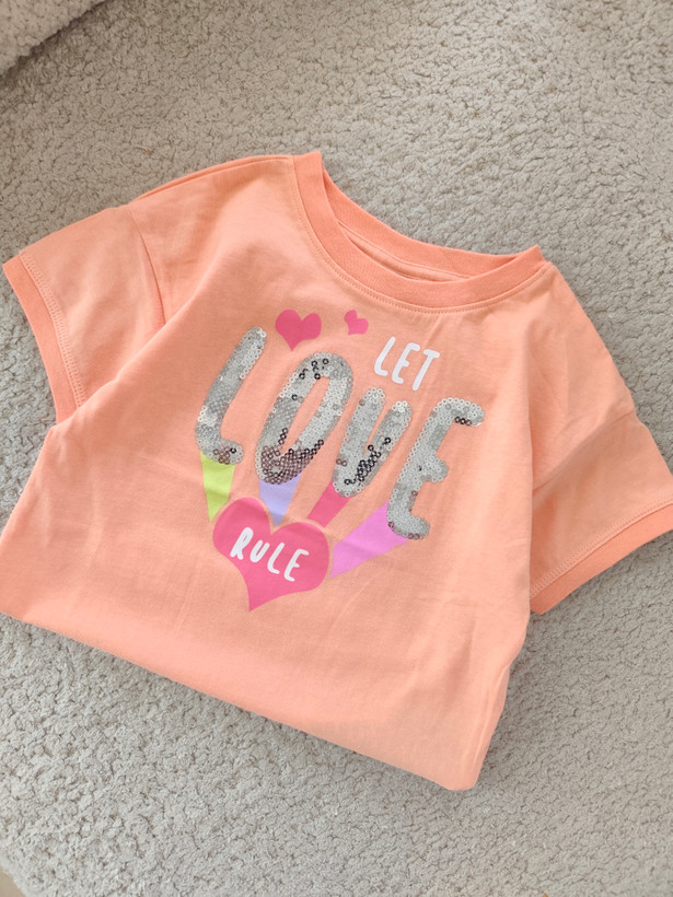 تیشرت تک love دخترانه وارداتی برند Kiki &koko