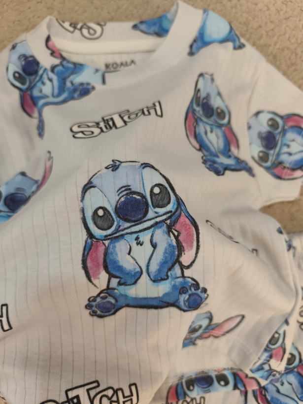 ست ریلی koala تمام نخ طرح استیچ 💙🩵💙سایز ۱۰ ماه تا ۱۳ سال