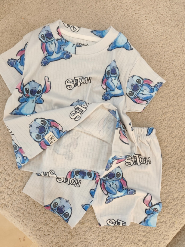 ست ریلی koala تمام نخ طرح استیچ 💙🩵💙سایز ۱۰ ماه تا ۱۳ سال