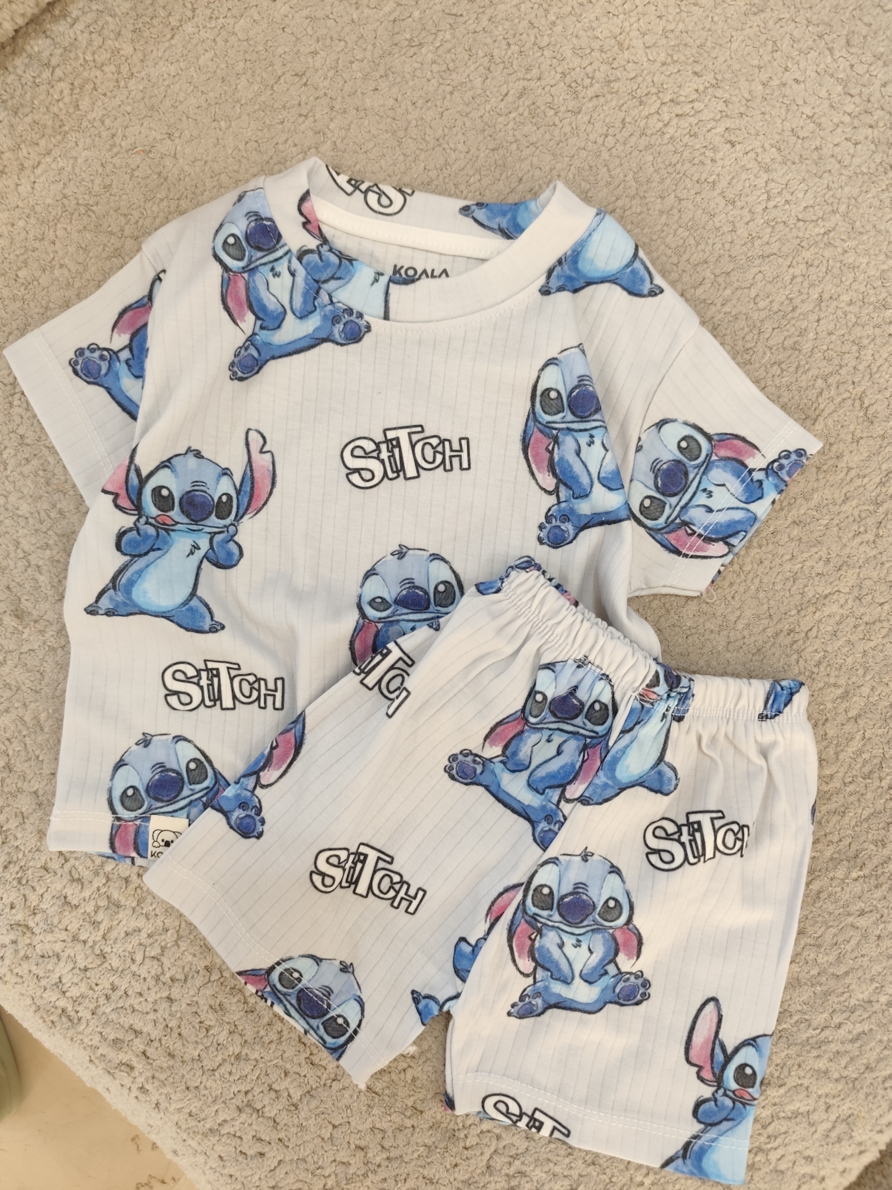 ست ریلی koala تمام نخ طرح استیچ 💙🩵💙سایز ۱۰ ماه تا ۱۳ سال