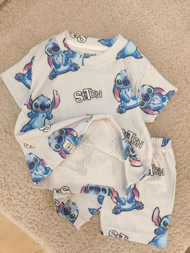 ست ریلی koala تمام نخ طرح استیچ 💙🩵💙سایز ۱۰ ماه تا ۱۳ سال